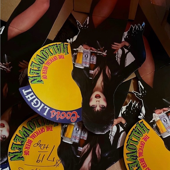 Elvira vintage coors light cutout
